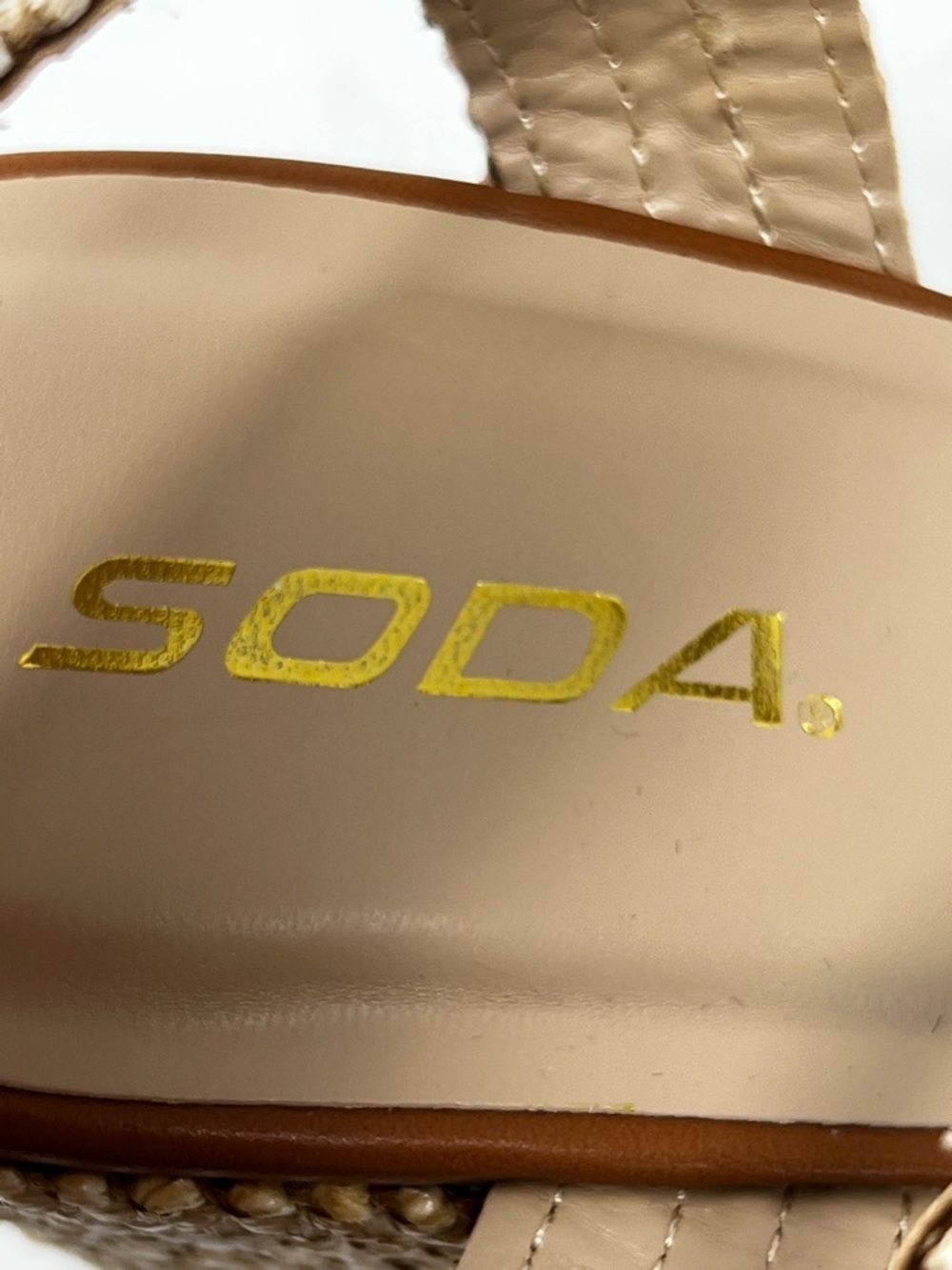 Soda Woven Platform Sandals in Natural Tan and Beige - Picture 9 of 9